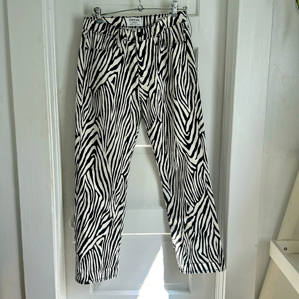 Frame Le High Straight jeans - zebra print size 27